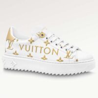 Louis Vuitton LV Unisex Time Out Sneaker Gold Monogram Debossed Calf Leather