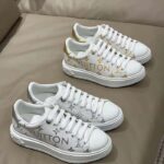 Louis Vuitton LV Unisex Time Out Sneaker Silver Monogram Debossed Calf Leather - Image 11
