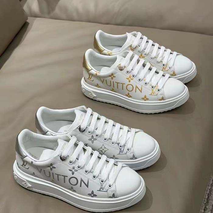 Louis Vuitton LV Unisex Time Out Sneaker Gold Monogram Debossed Calf Leather (7)