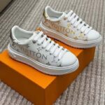 Louis Vuitton LV Unisex Time Out Sneaker Gold Monogram Debossed Calf Leather – Bild 2