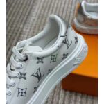 Louis Vuitton LV Unisex Time Out Sneaker Silver Monogram Debossed Calf Leather - Image 10