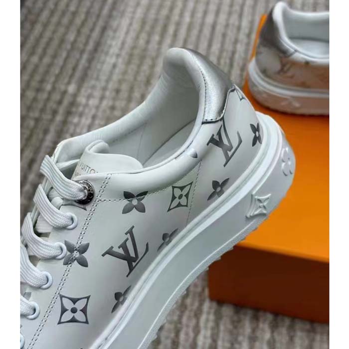 Louis Vuitton Time Out Debossed Monogram Transparent Upper White Silver ( Women's) (White Blue Socks Included) - 1A9PZC - US