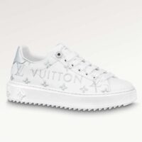 Louis Vuitton LV Unisex Time Out Sneaker Silver Monogram Debossed Calf Leather (6)