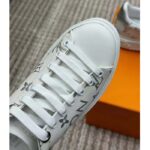 Louis Vuitton LV Unisex Time Out Sneaker Silver Monogram Debossed Calf Leather - Image 7