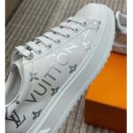 Louis Vuitton LV Unisex Time Out Sneaker Silver Monogram Debossed Calf Leather - Image 8