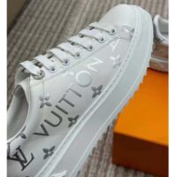 Louis Vuitton LV Unisex Time Out Sneaker Silver Monogram Debossed Calf Leather (6)