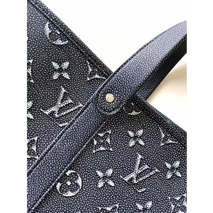 Louis Vuitton LV Unisex Tote Journey Carryall Bag Black Charcoal Cowhide Leather (9)