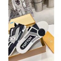 Louis Vuitton LV Unisex Trainer Sneaker Black Mix Materials Monogram Flowers (6)