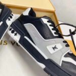 Louis Vuitton LV Unisex Trainer Sneaker Black Mix Materials Monogram Flowers – Image 8