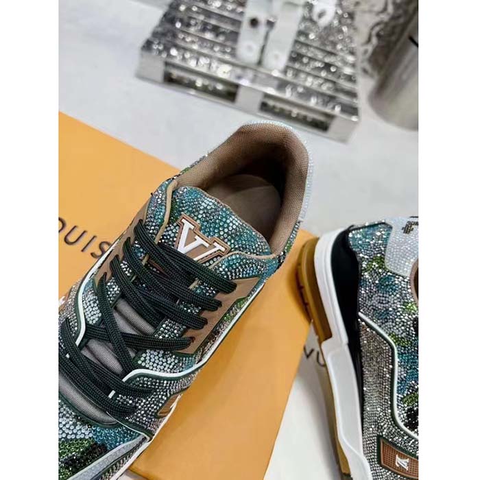 Louis Vuitton Trainer Green Strass