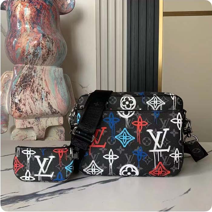 Louis Vuitton Trio Messenger LV Graffiti Multicolor in Coated