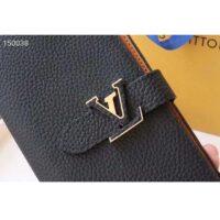 Louis Vuitton LV Unisex Vertical Wallet Black Arizona Taurillon Cowhide Leather (7)