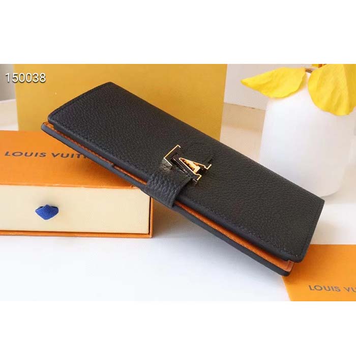 Louis Vuitton LV Vertical Wallet Black Taurillon