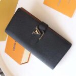 Louis Vuitton LV Unisex Vertical Wallet Black Arizona Taurillon Cowhide Leather - Image 2
