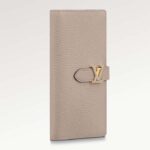 Portafoglio verticale unisex Louis Vuitton LV Galet Beige Acquamarina Blu Pelle di vacchetta Taurillon
