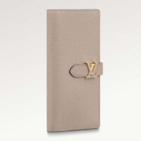 Louis Vuitton LV Unisex Vertical Wallet Galet Beige Aquamarine Blue Taurillon Cowhide Leather (1)