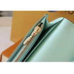 Louis Vuitton LV Unisex Vertical Wallet Galet Beige Aquamarine Blue Taurillon Cowhide Leather - immagine 8