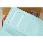 Louis Vuitton LV Unisex Vertical Wallet Galet Beige Aquamarine Blue Taurillon Cowhide Leather - immagine 9