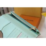 Louis Vuitton LV Unisex Vertical Wallet Galet Beige Aquamarine Blue Taurillon Cowhide Leather - immagine 7