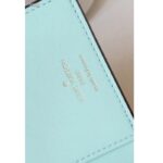 Louis Vuitton LV Unisex Vertical Wallet Galet Beige Aquamarine Blue Taurillon Cowhide Leather - immagine 10