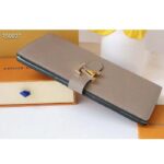 Louis Vuitton LV Unisex Vertical Wallet Galet Beige Aquamarine Blue Taurillon Cowhide Leather - immagine 3