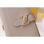 Louis Vuitton LV Unisex Vertical Wallet Galet Beige Aquamarine Blue Taurillon Cowhide Leather - immagine 6