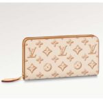 Portafoglio unisex Louis Vuitton LV Zippy in tela rivestita con monogramma beige e pelle di vitello