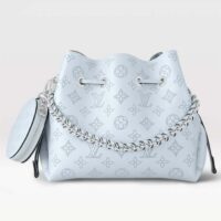 Louis Vuitton LV Women Bella Bucket Bag Olympe Blue Perforated Mahina Calf Leather (1)
