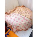 Louis Vuitton LV Women Braided Monogram Printed Scarf Beige Silk Monogram Pattern – Image 3
