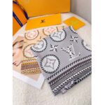 Louis Vuitton LV Women Braided Monogram Printed Scarf Beige Silk Monogram Pattern – Image 8