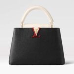 Louis Vuitton LV Damen Capucines BB Schwarz Greige Doux Scarlet Taurillon Leder