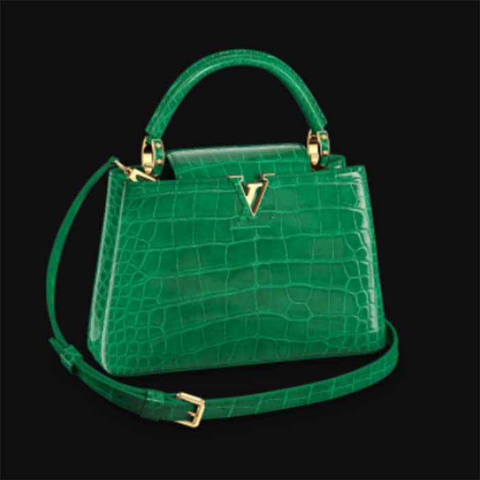 Louis Vuitton LV Women Capucines BB Handbag Green Crocodilien Brillant Savoir Faire