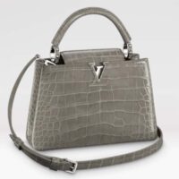 Louis Vuitton LV Women Capucines BB Handbag Grey Crocodilien Brillant Savoir Faire (1)