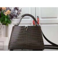 Louis Vuitton LV Women Capucines BB Handbag Grey Crocodilien Brillant Savoir Faire (1)