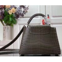 Louis Vuitton LV Women Capucines BB Handbag Grey Crocodilien Brillant Savoir Faire (1)