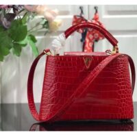 Louis Vuitton LV Women Capucines BB Handbag Red Crocodilien Brillant Savoir Faire (5)