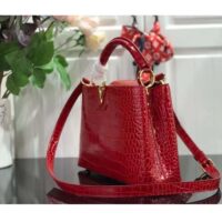 Louis Vuitton LV Women Capucines BB Handbag Red Crocodilien Brillant Savoir Faire (5)