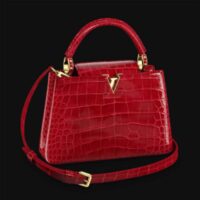 Louis Vuitton LV Women Capucines BB Handbag Red Crocodilien Brillant Savoir Faire (5)