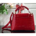 Louis Vuitton LV Women Capucines BB Handbag Red Crocodilien Brillant Savoir Faire – Image 3