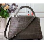Louis Vuitton LV Women Capucines MM Handbag Grey Crocodilien Brillant Savoir Faire - immagine 3