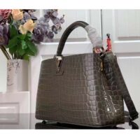 Louis Vuitton LV Women Capucines MM Handbag Brown Crocodilien Brillant Savoir Faire (4)