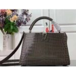 Louis Vuitton LV Women Capucines MM Handbag Grey Crocodilien Brillant Savoir Faire - immagine 2