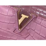 Louis Vuitton LV Women Capucines MM Handbag Pink Crocodilien Brillant Savoir Faire - immagine 7
