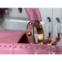 Louis Vuitton LV Women Capucines MM Handbag Pink Crocodilien Brillant Savoir Faire (8)