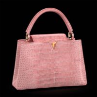 Louis Vuitton LV Women Capucines MM Handbag Pink Crocodilien Brillant Savoir Faire (8)