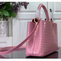 Louis Vuitton LV Women Capucines MM Handbag Pink Crocodilien Brillant Savoir Faire (8)