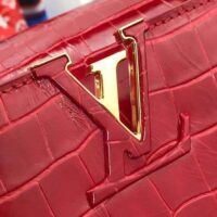 Louis Vuitton LV Women Capucines MM Handbag Red Crocodilien Brillant Savoir Faire (5)