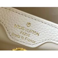 Louis Vuitton LV Women Capucines MM Handbag Steeple Gray Greige Taurillon Leather (4)