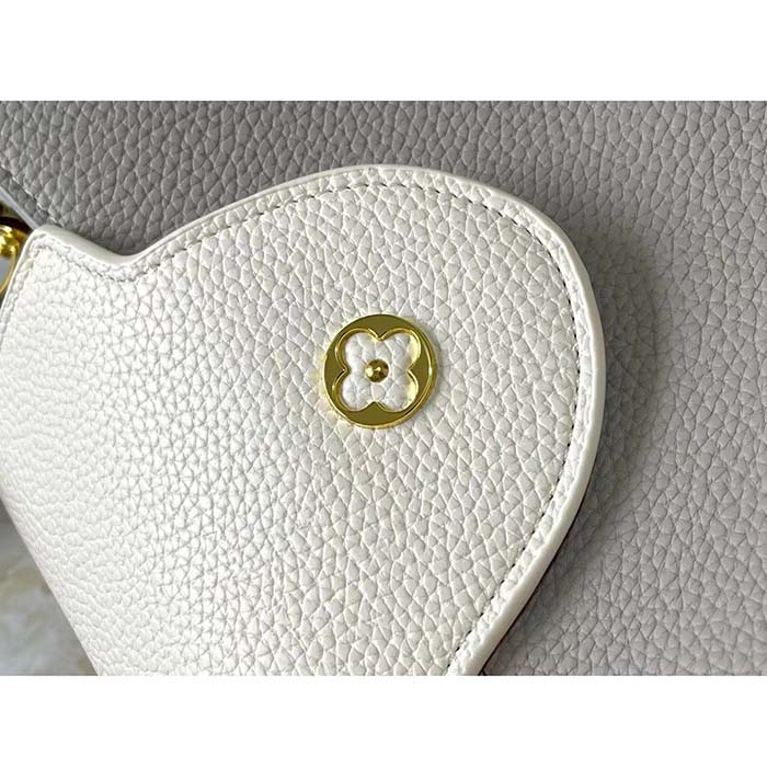 Louis Vuitton LV Women Capucines MM Handbag Steeple Gray Greige Taurillon Leather (9)