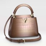 Borsa a mano Louis Vuitton LV da donna Capucines Mini Forest Clearing in pelle di alligatore lucida
